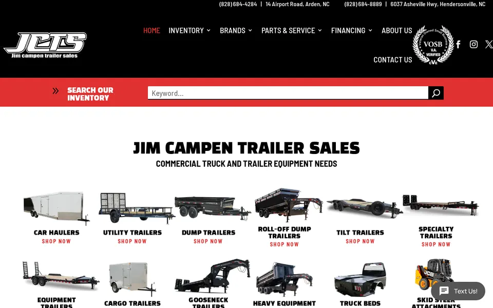 Jim Campen Trailer Sales - Arden website