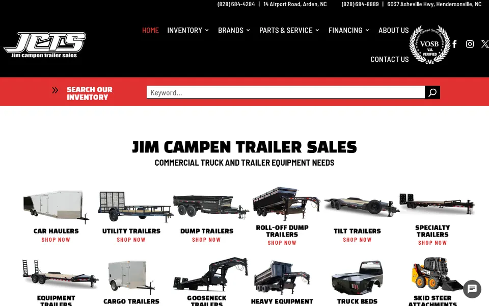 Jim Campen Trailer Sales - Hendersonville website