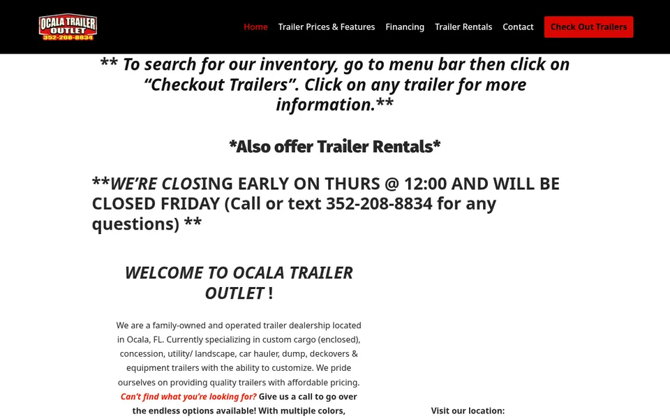 Ocala Trailer Outlet website