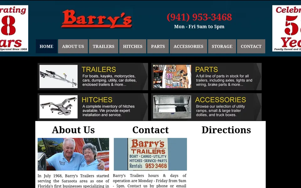 Barry's Trailers website