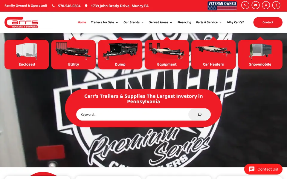 Carr's Trailers & Supplies website