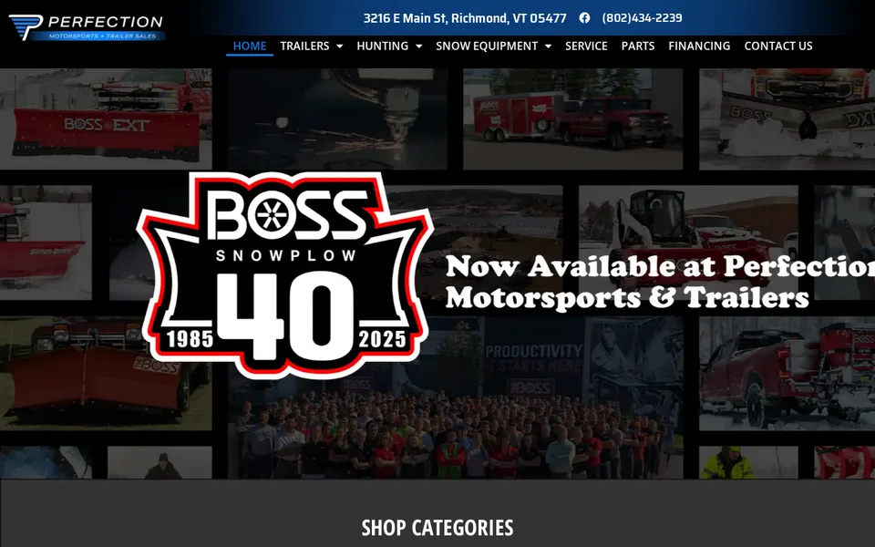 Perfection Motorsports and Trailer Sales website