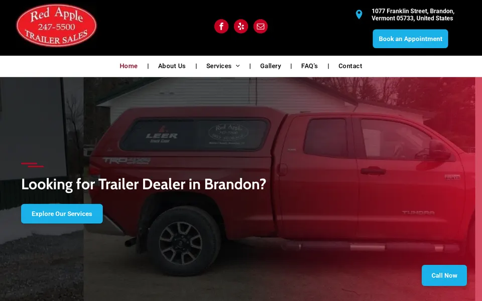 Red Apple Trailer Sales website