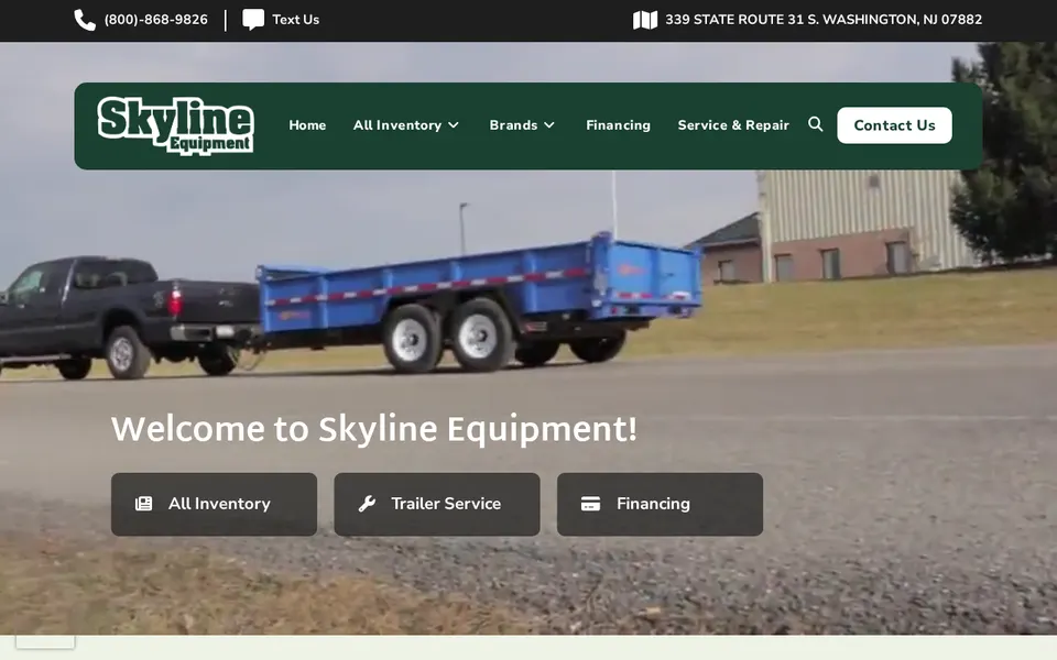 Skyline Equipment website